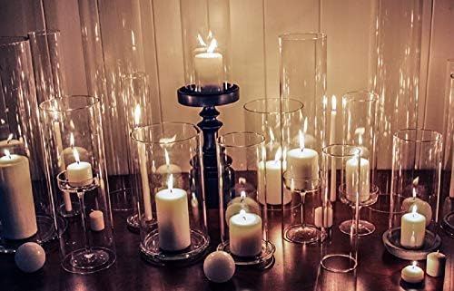 CYS EXCEL 2PCS Open Ended Clear Hurricane Candle Holder
