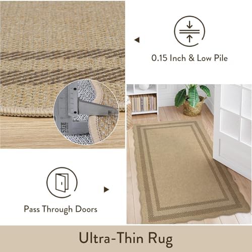 Livebox Scalloped Easy Jute 3x5 Outdoor Rug
