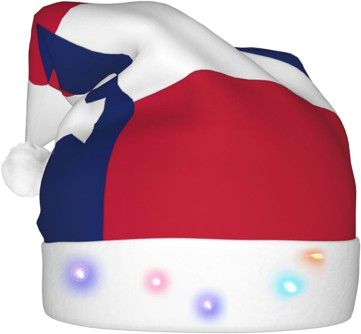 Texas State Flag Christmas Hat with LED Lights 1