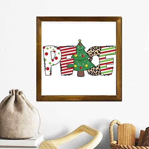 Merry Christmas Wood Framed Sign 12x12 Inch