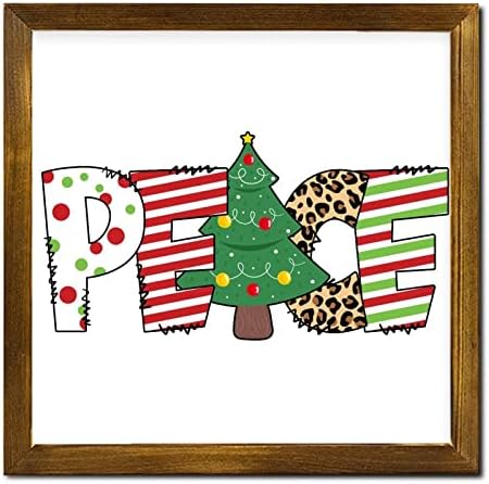 Merry Christmas Wood Framed Sign 12x12 Inch