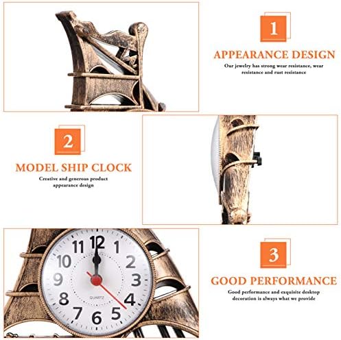 Retro Sailboat Alarm Clock Nautical Decor Golden