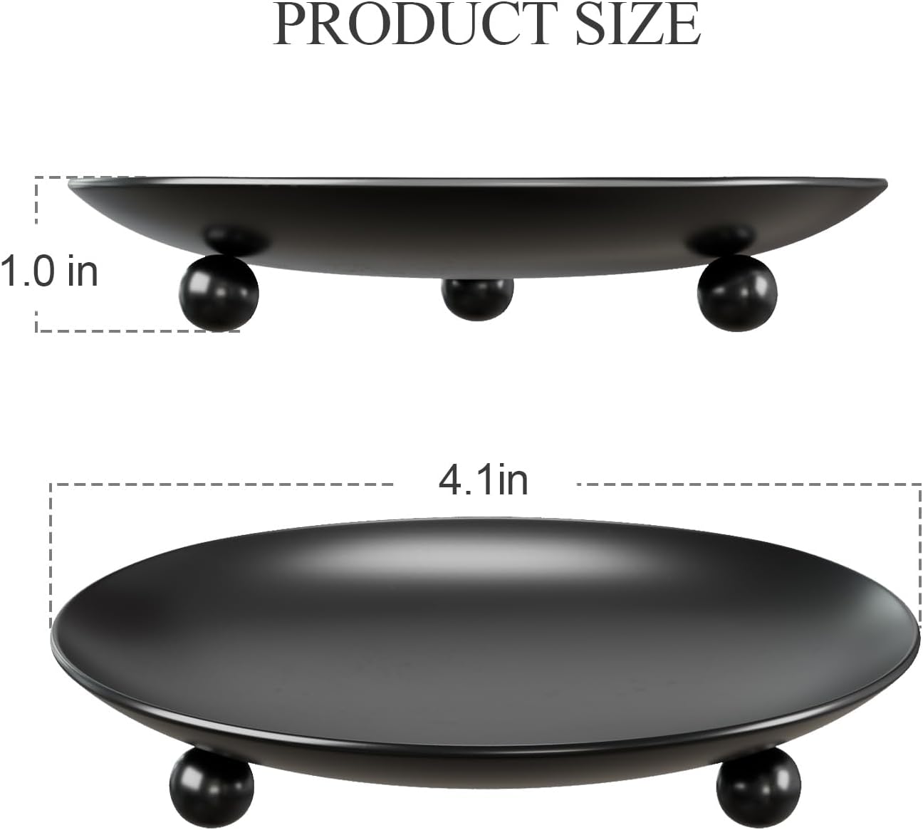 Matte Black Metal Candle Holders Set of 2