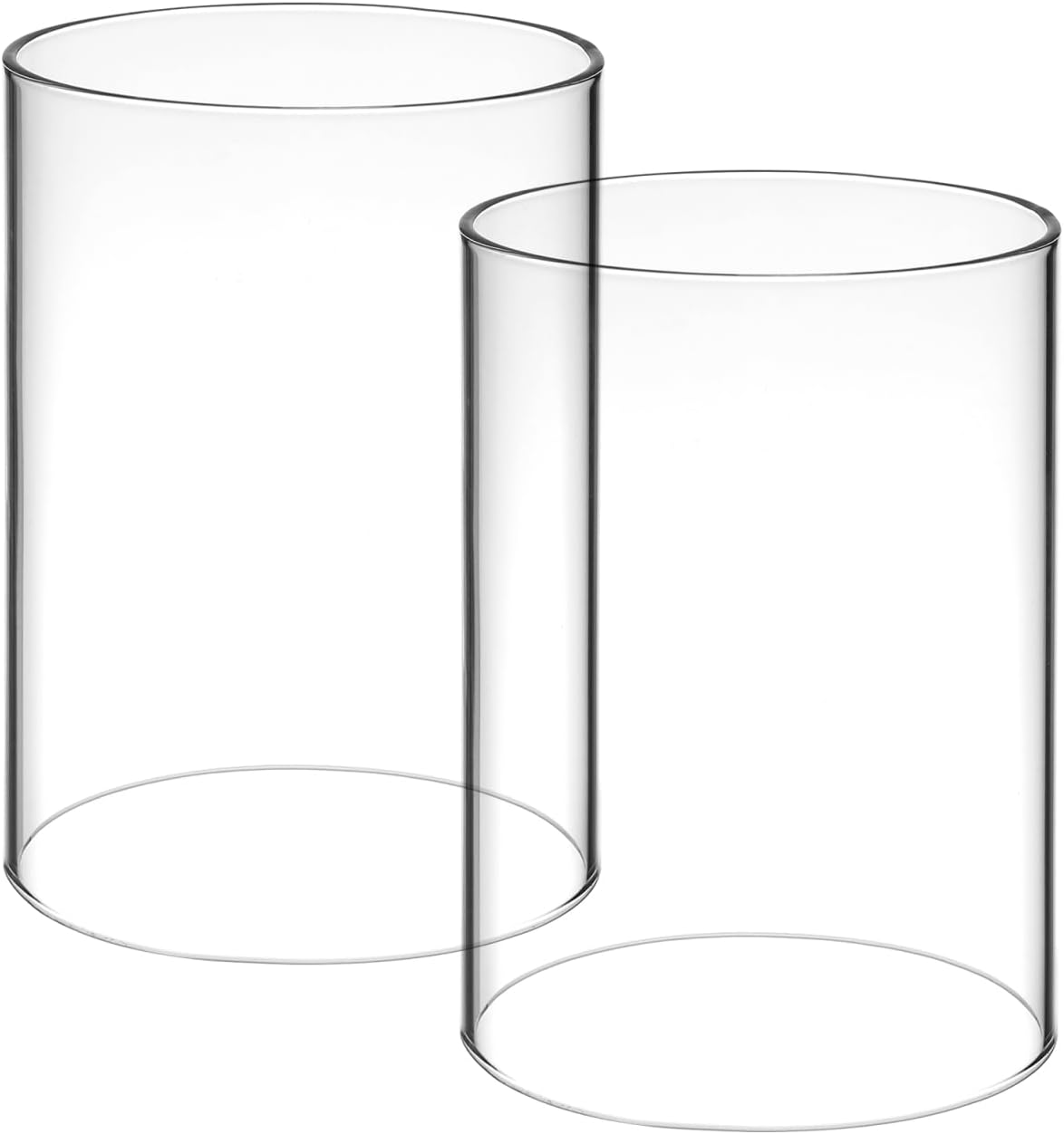 Holibanna Cylinder Vases 2pcs Candle Chimney Glass Holder