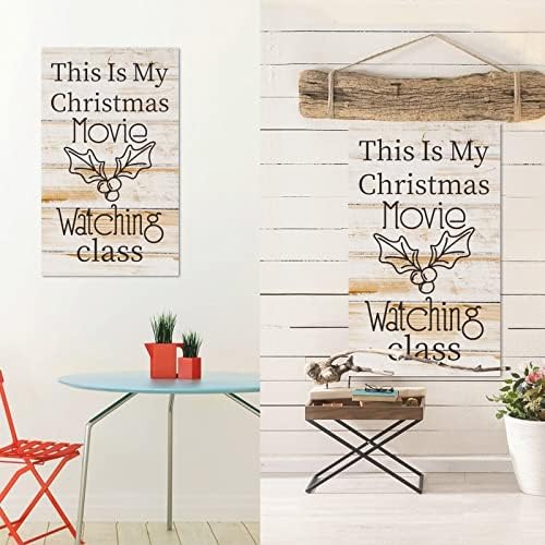 Wood Plaque Wall Hanging Love Quote Christmas Movie Watching Art Sign