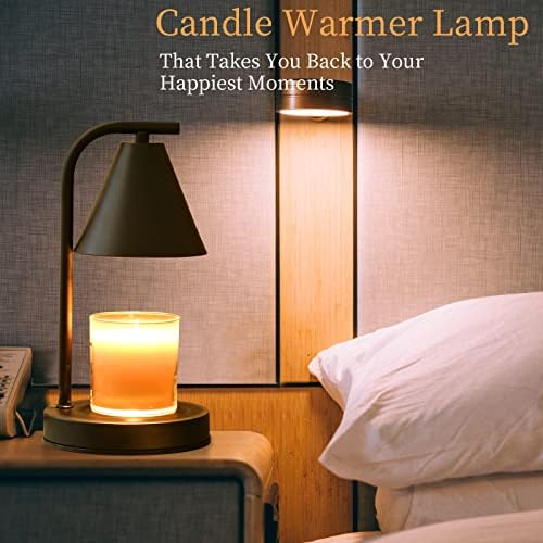 Candle Warmer Lamp with 2 Bulbs Black Jar Design