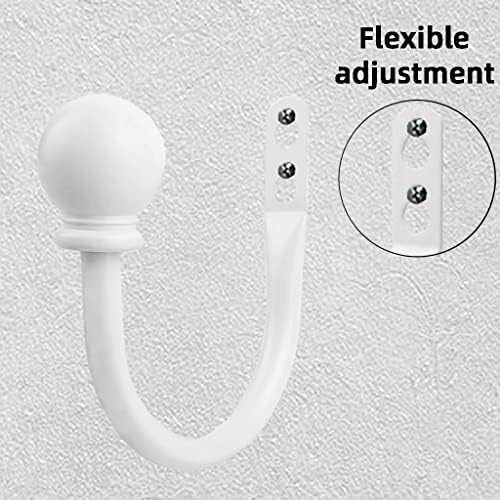 White Ball Finials Curtain Holdbacks 2pcs 1