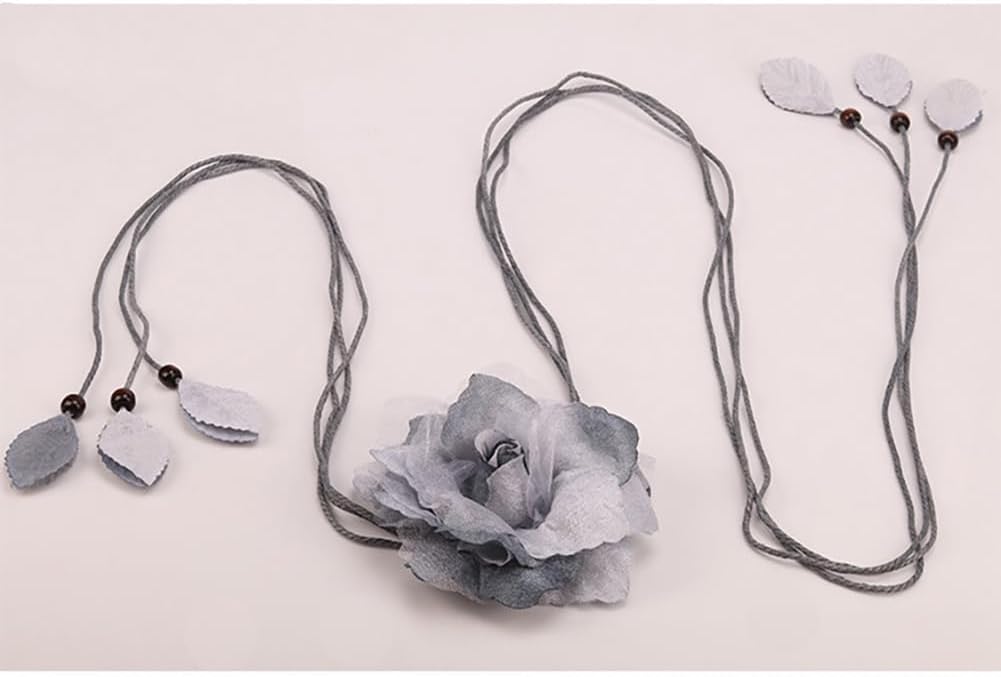 KDUPUP 2 Pcs Country Style Flower Curtain Tiebacks Grey