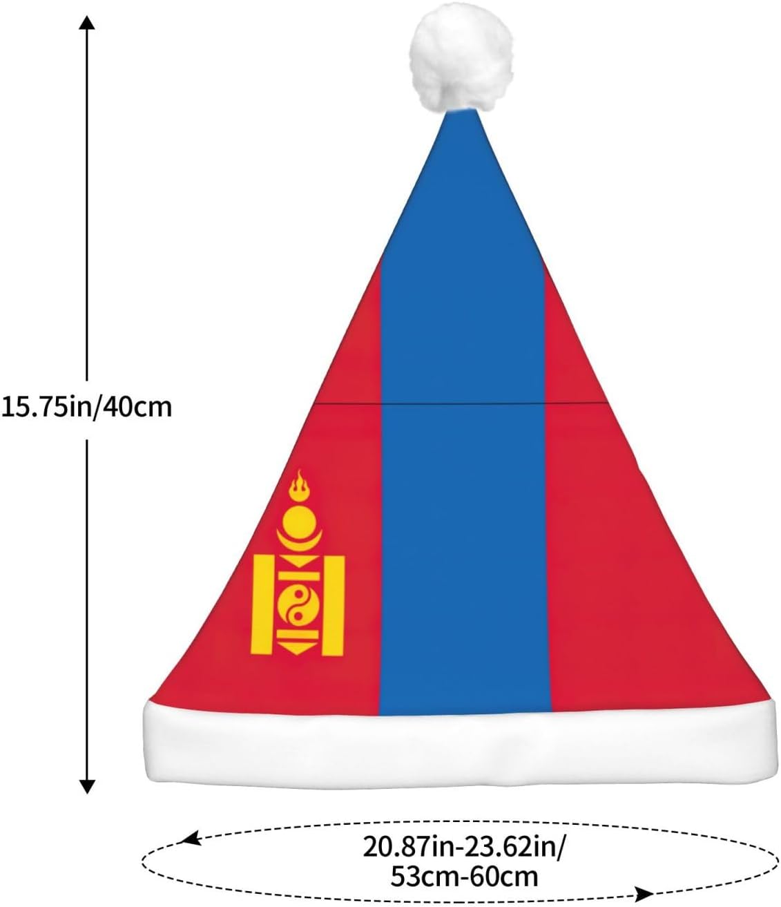 Mongolian Flag Print Christmas LED Hat for Festive Parties