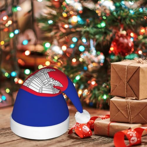 Cambodia Flag Christmas Hat with LED Lights