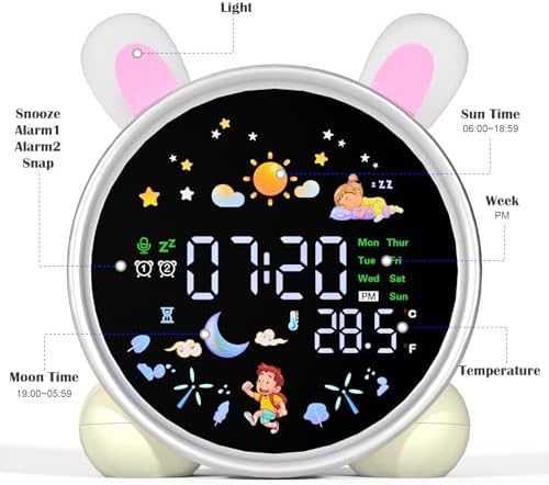 Kids Alarm Clock with Night Light and Sleep Training
