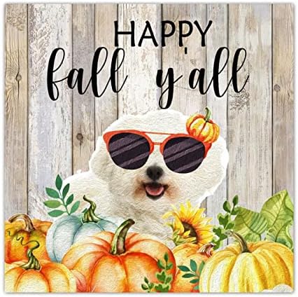Thanksgiving Hello Fall Decor Wood Signs 8x8in