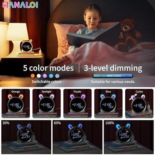 Kids Alarm Clock with Night Light and Sleep Training