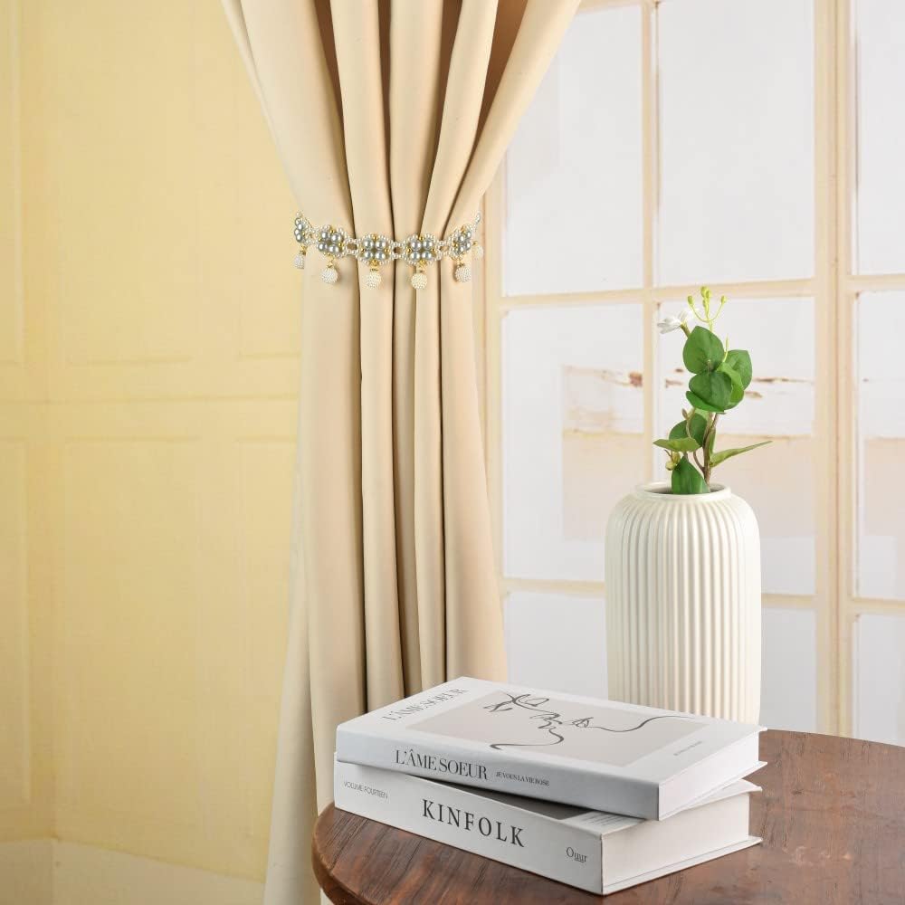 SUQ I OME Magnetic Pearl Curtain Tieback Gray