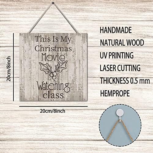 Vrurinss Christmas Movie Watching Wood Plaque Sign Wall Decor