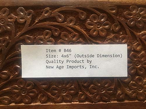 Floral Carved Handmade Wooden Box 4x6
