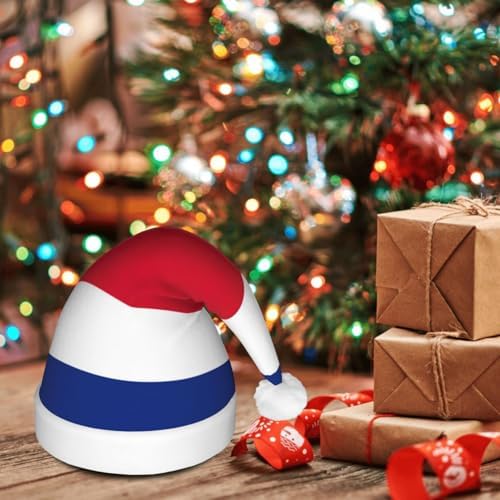 Costa Rica Flag Christmas Hat with LED Lights