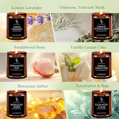Scented Candle Set 6 Pack with 42 Oz Jar Candles
