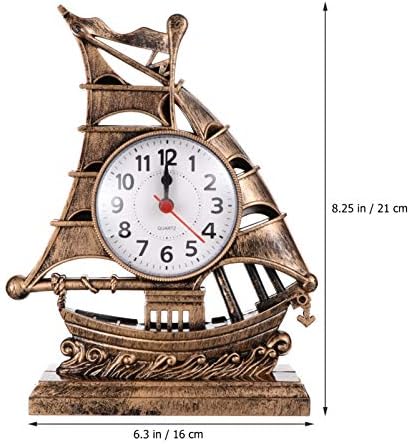 Retro Sailboat Alarm Clock Nautical Decor Golden