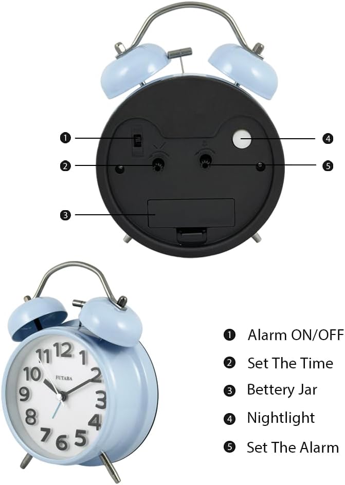 Loud Alarm Twin Bell Clock for Heavy Sleepers