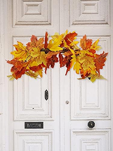 20 Inch Fall Swag Autumn Wreath with Maple Leaf