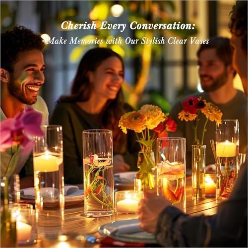 18pcs Clear Borosilicate Glass Vases for Home Decor
