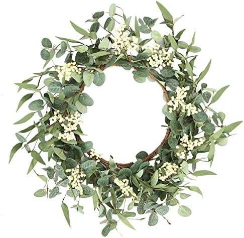 Pinkpum 20 Inch Eucalyptus Wreath for Front Door