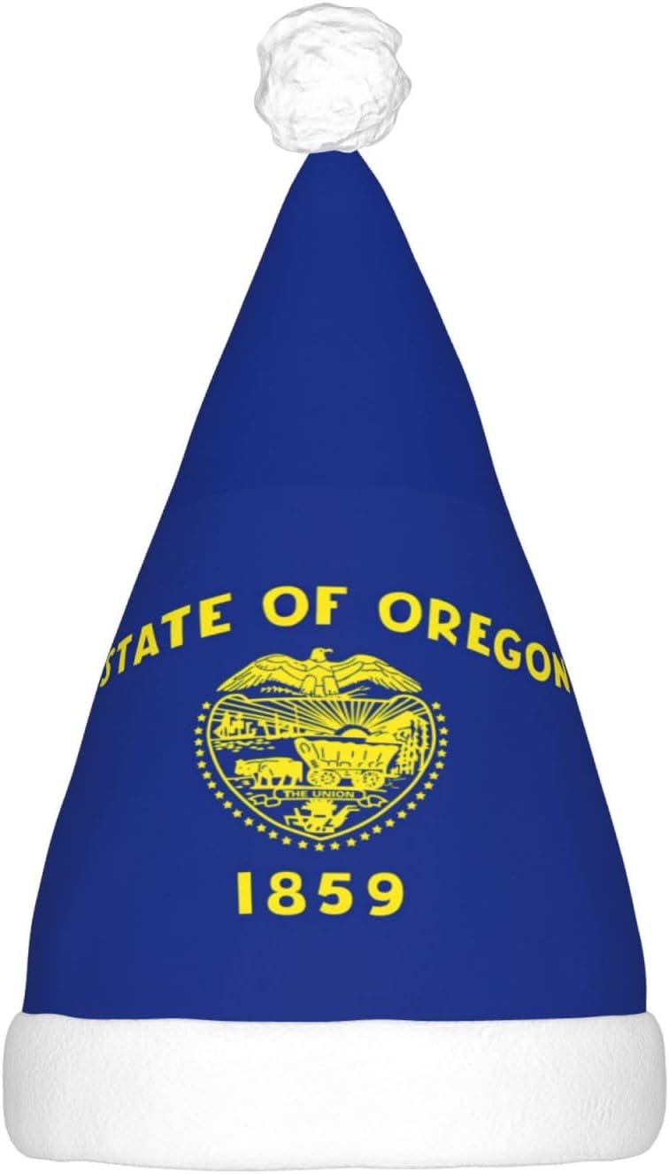 Oregon State Flag Christmas Hat with LED Lights