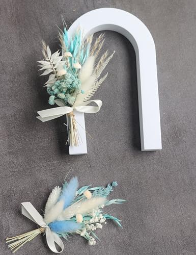 Mini Dried Flower Bouquet Set 6 pcs Blue