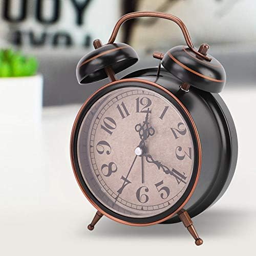 Tbest Double Clock 4in Retro Alarm Clock with Night Light