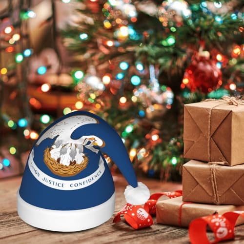 Louisiana State Flag Christmas Hat with LED Lights