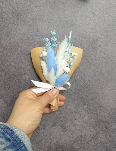 Mini Dried Flower Bouquet Set 6 pcs Blue