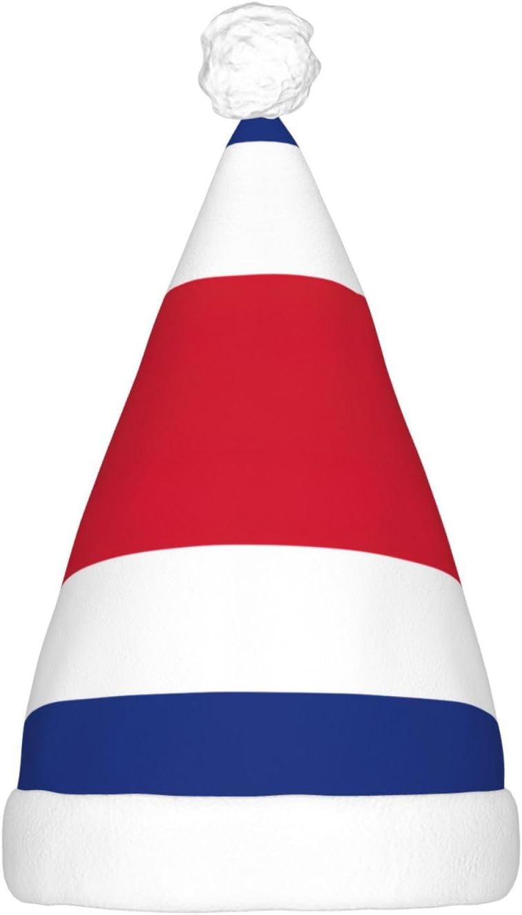 Costa Rica Flag Christmas Hat with LED Lights