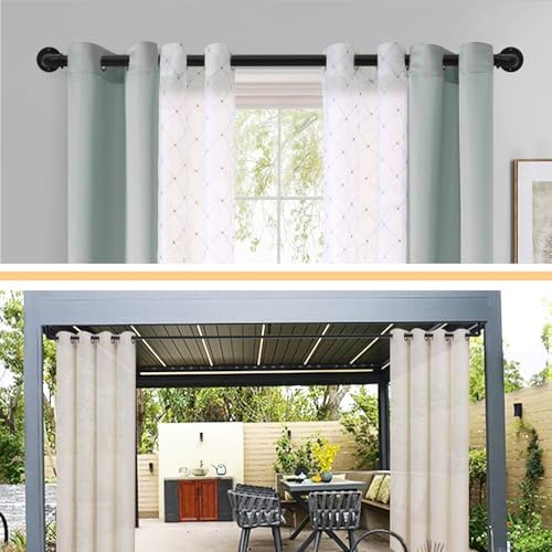 Industrial Curtain Rods 18-120 Inch Adjustable Blackout Rods