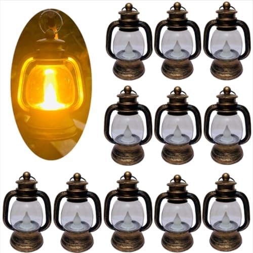 12 Pack Mini Decorative Candle Lanterns with LED Candles
