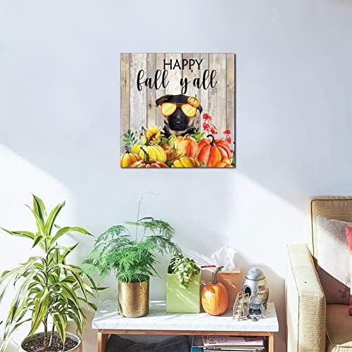 Thanksgiving Fall Wood Sign Plaque 8x8in