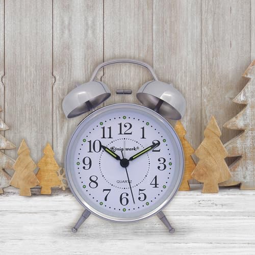 Loud Bell Alarm Clock with Night Light and Silent Hands