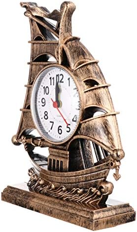 Retro Sailboat Alarm Clock Nautical Decor Golden