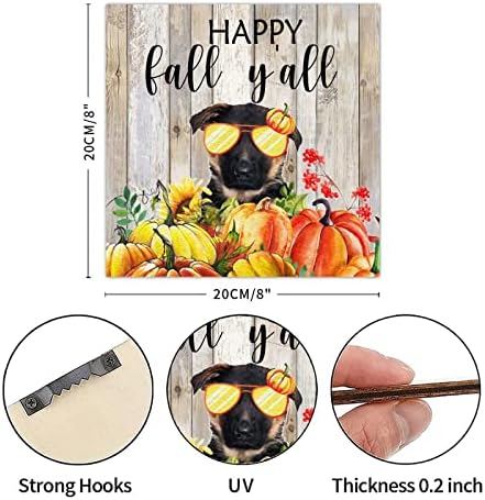 Thanksgiving Fall Wood Sign Plaque 8x8in