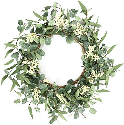 Pinkpum 20 Inch Eucalyptus Wreath for Front Door