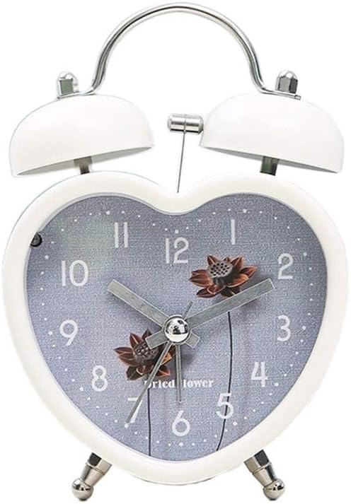 POUERW Metal Silent Alarm Clock with Nightlight