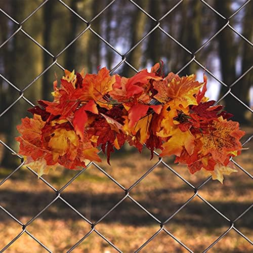 20 Inch Fall Swag Autumn Wreath with Maple Leaf
