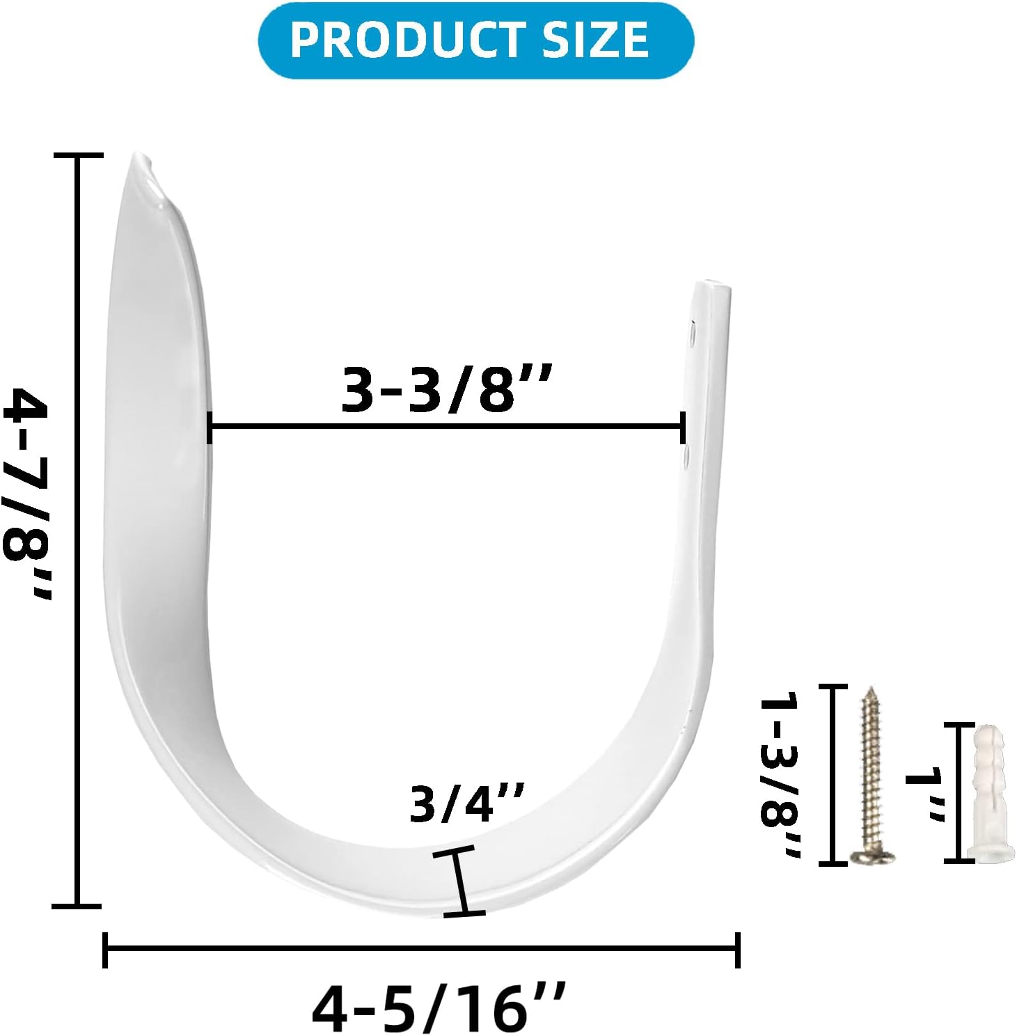 Decorative Curtain Holdbacks with Screws White 2 Pack
