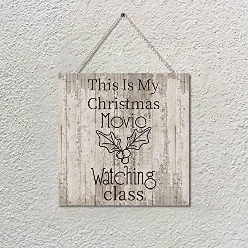 Vrurinss Christmas Movie Watching Wood Plaque Sign Wall Decor