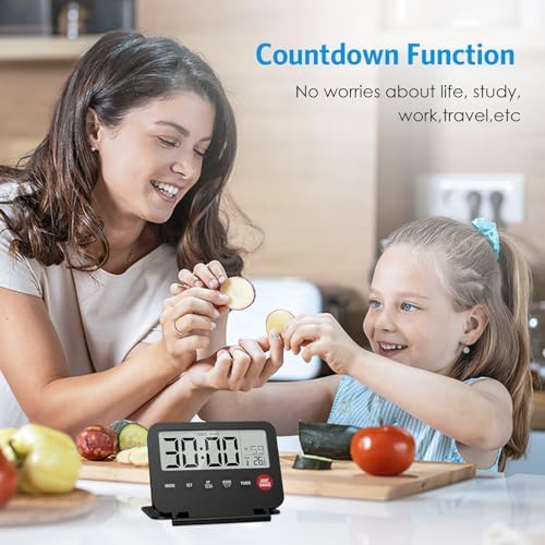 Olipiter Small Foldable Digital Travel Alarm Clock with Calendar and Temperature