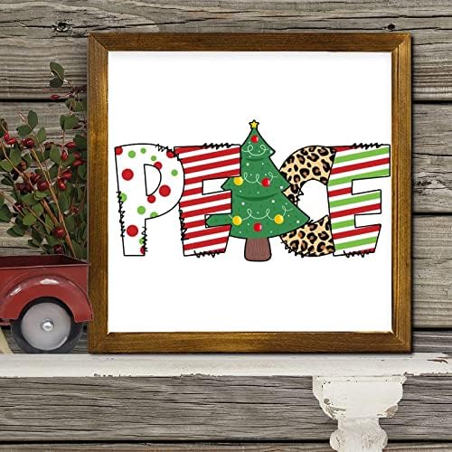 Merry Christmas Wood Framed Sign 12x12 Inch