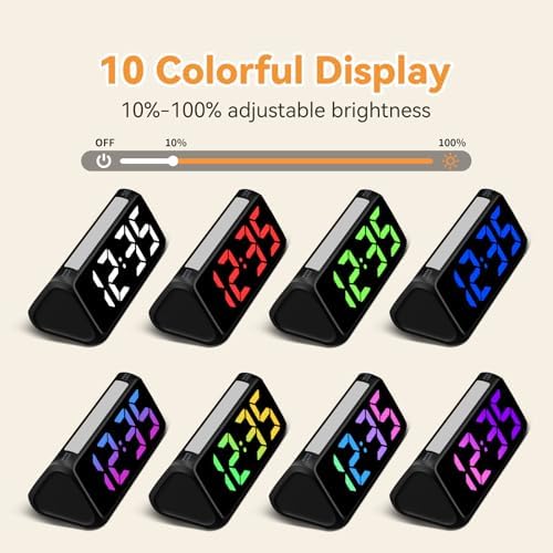 Netzu Alarm Clocks for Heavy Sleepers with Vibrating Pad and RGB Display