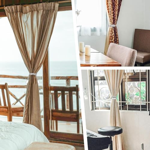 NICEEC 4 Pack Magnetic Curtain Tiebacks Modern Simple Style