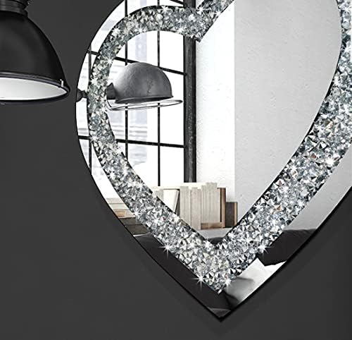 DMDFIRST Diamond Heart Shaped Wall Mirror 20x20 Inch