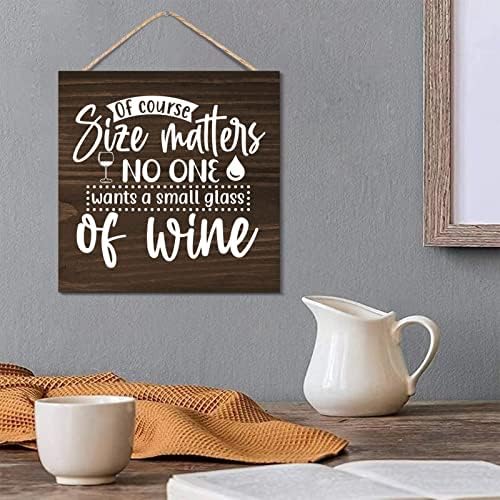 Wooden Wine Quote Sign for Farmhouse Decor 12x12 Inch